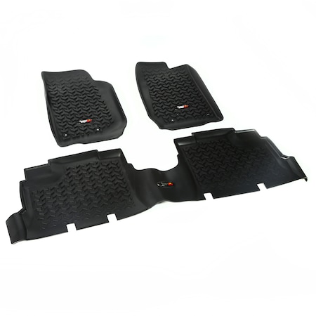 Rugged Ridge 07-15 JEEP 4-DOOR WRANGLER (JK) FLOOR LINERS KIT BLACK 12987.04